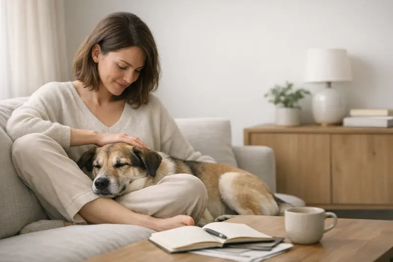 Eine ruhige Katze liegt entspannend in einer Wohnung und symbolisiert die Verantwortung von Katzenhaltern.