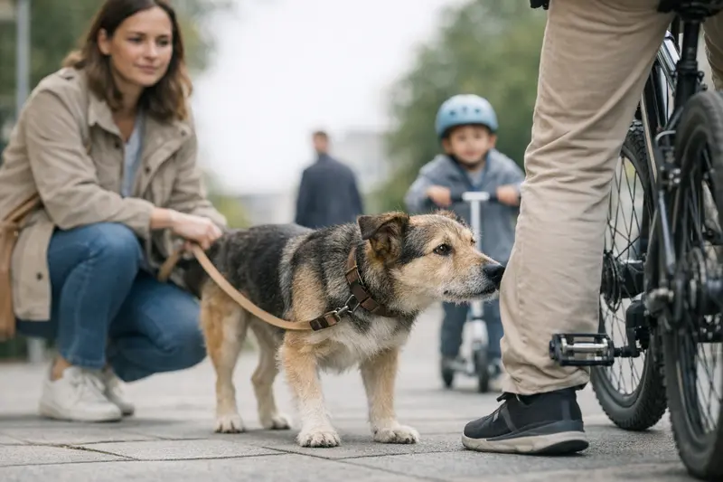 Ein freundlicher Hund begegnet einem anderen Hund in einem Park, was Haftpflichtrisiken verdeutlicht.