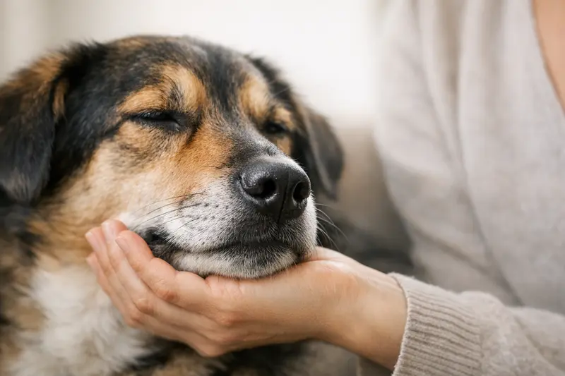 Nahaufnahme eines gesunden Hundes mit fokussiertem Blick auf das Maul, symbolisiert die Bedeutung von Gesundheitsvorsorge.