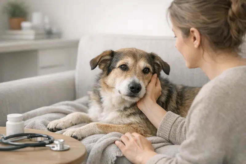 Eine gepflegte Katze in einem ruhigen Zuhause, die Gesundheit und Wohlbefinden ausstrahlt.