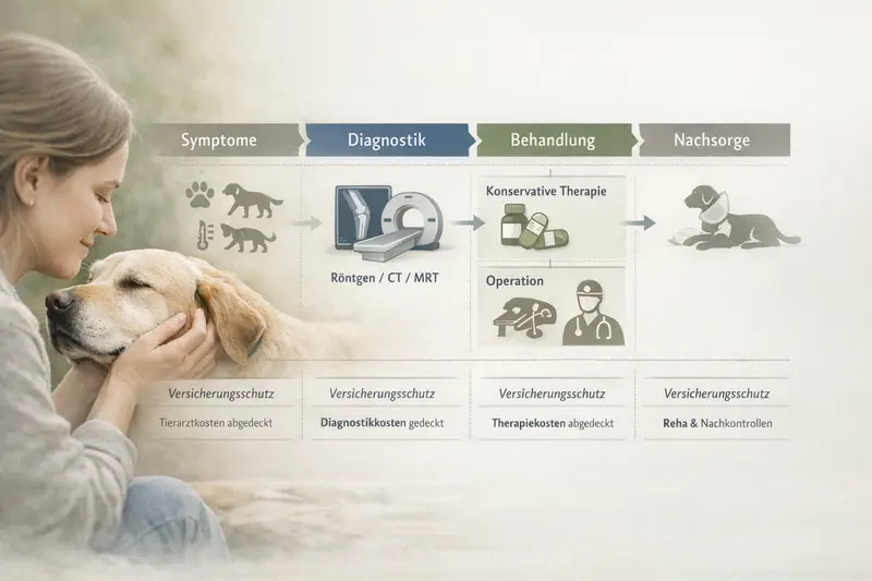Entscheidungsbaum zur Diagnostik und Nachsorge bei Hundesymptomen