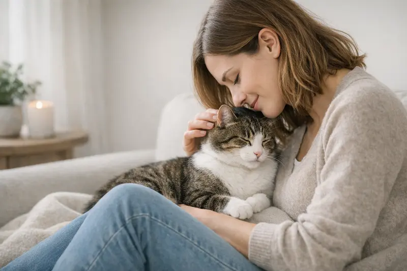 Infografik zur Entscheidungs- und Hygienekarte für Katzenhalter mit Hinweisen zu Zuneigung, Revierverhalten und Hygieneregeln.