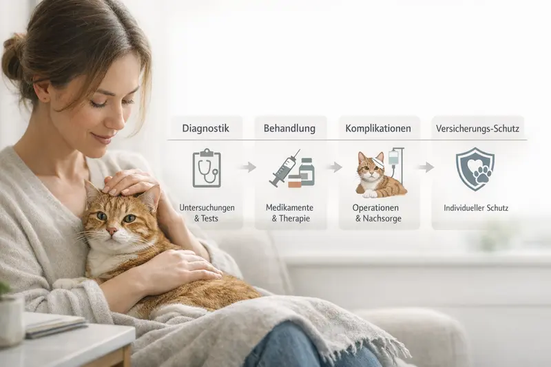 Infografik zeigt die Entscheidungs- und Leistungslogik bei der Behandlung von Katzen.