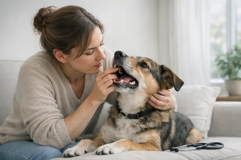 Ein Entscheidungsbaum zur Beurteilung bei Atemnot, Bewusstsein und Allergiezeichen bei Hunden.