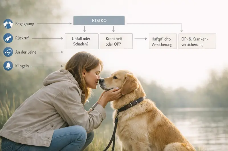 Infografik eines Entscheidungsbaums zur Auswahl der passenden Hundversicherung.