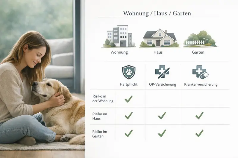 Entscheidungsmatrix für Hundebesitzer zur Wahl der passenden Versicherung.