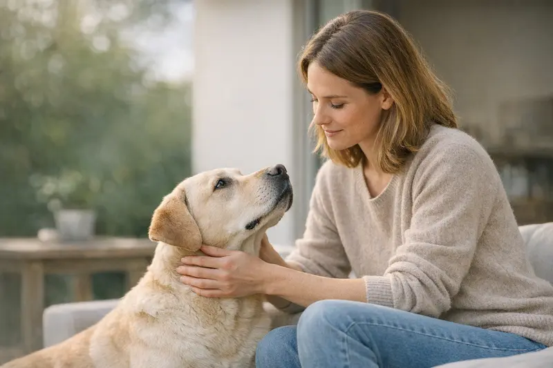 Infografik zum Diagnose- und Behandlungsweg für Hunde mit Symptomen, Tierarztbesuch und Therapiezyklen.