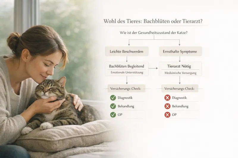 Entscheidungsbaum für Katzenhalter zu Bachblüten und Tierarztbesuchen