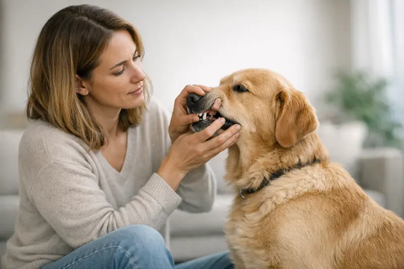 Entscheidungsbaum zur tierärztlichen Versorgung von Hunden mit Alarmzeichen wie Erbrechen und Fieber