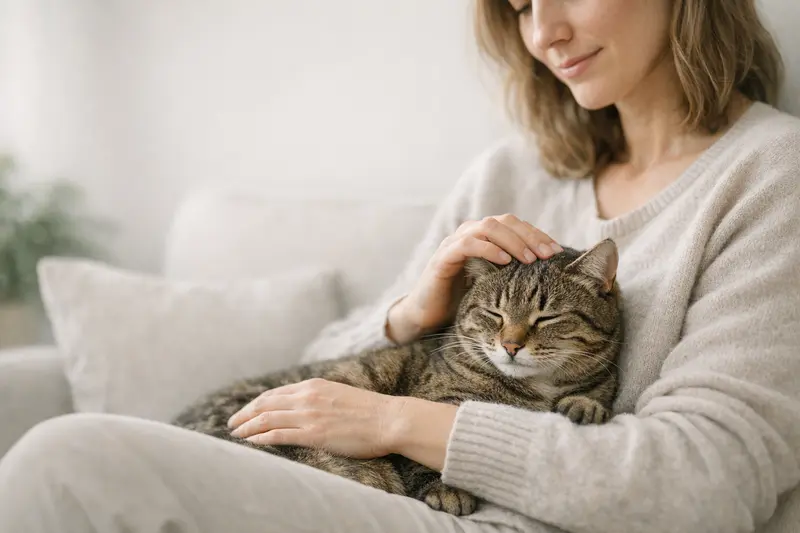 Entscheidungsbaum zur Unterscheidung zwischen psychogenen und körperlichen Ursachen bei Katzen mit Stressfaktoren und Differenzialdiagnosen.