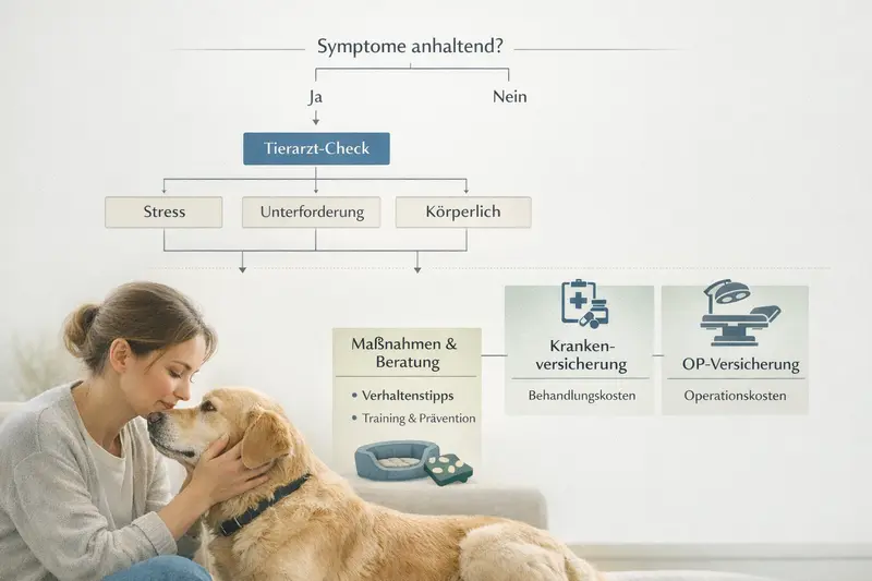Entscheidungsbaum zur Überprüfung von anhaltenden Symptomen bei Hunden
