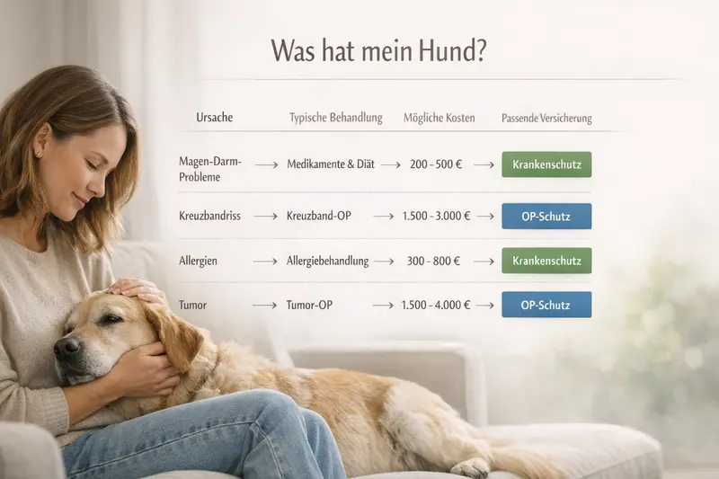 Entscheidungsbaum zur Auswahl der passenden Tierkrankenversicherung für Hunde