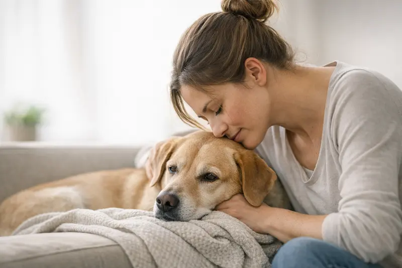 Infografik zur Notfallversorgung von Hunden mit zeitlicher Übersicht der Symptome und Schritte