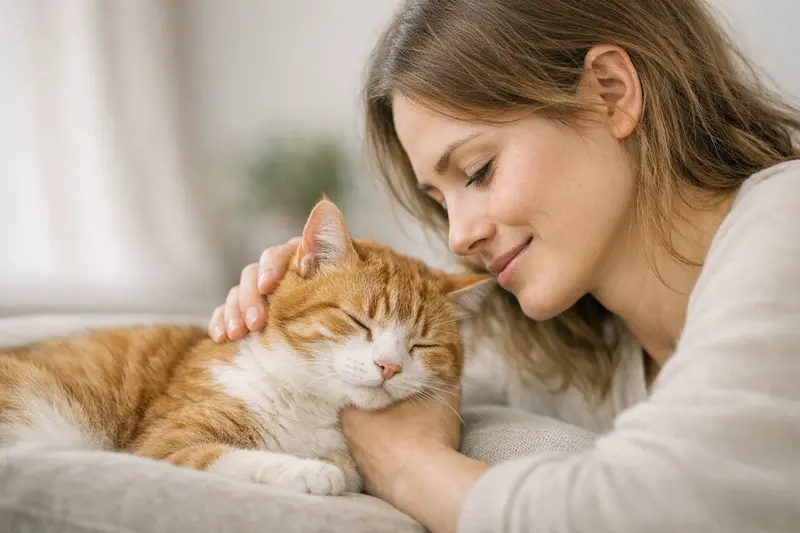 Infografik zur Zuordnung von Sinnesorganen bei Katzen und typischen Warnzeichen für tierärztliche Leistungen.