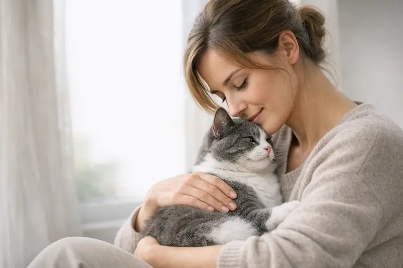 Infografik zu Blutgruppen A, B und AB bei Katzen mit Kompatibilitätslogik.