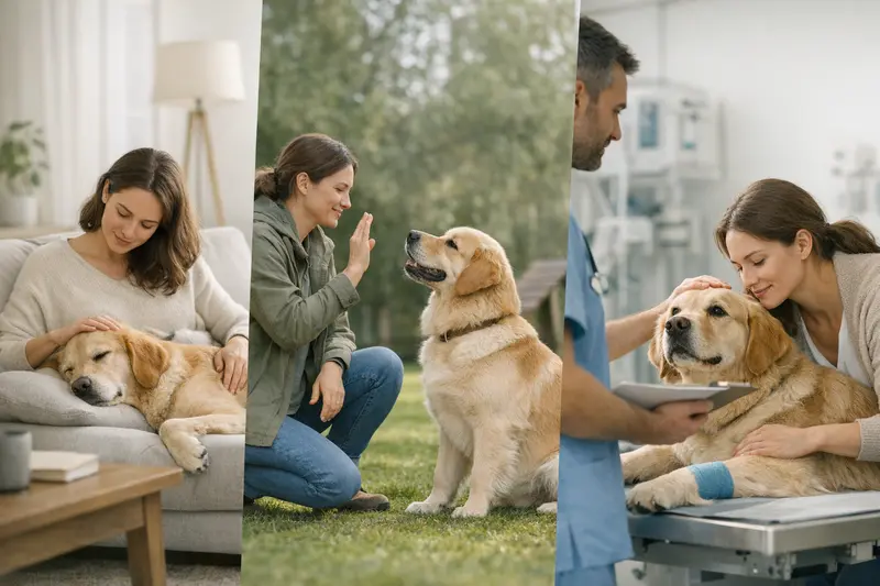 Entscheidungsbaum zur Wahl zwischen OP-Versicherung, Krankenversicherung und Haftpflicht für Hundehaltern.