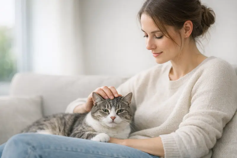 Infografik zeigt Entscheidungsbaum zwischen OP-Versicherung und Krankenversicherung für Katzen inklusive Tarifbausteine wie Wartezeit und Selbstbeteiligung.