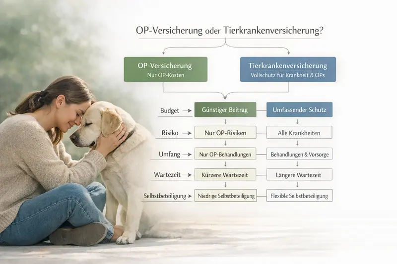Entscheidungsbaum zur Wahl zwischen OP-Versicherung und Tierkrankenversicherung für Hunde