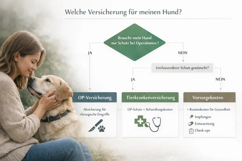 Entscheidungsbaum für Hundehalter zur OP-Versicherung und Tierkrankenversicherung