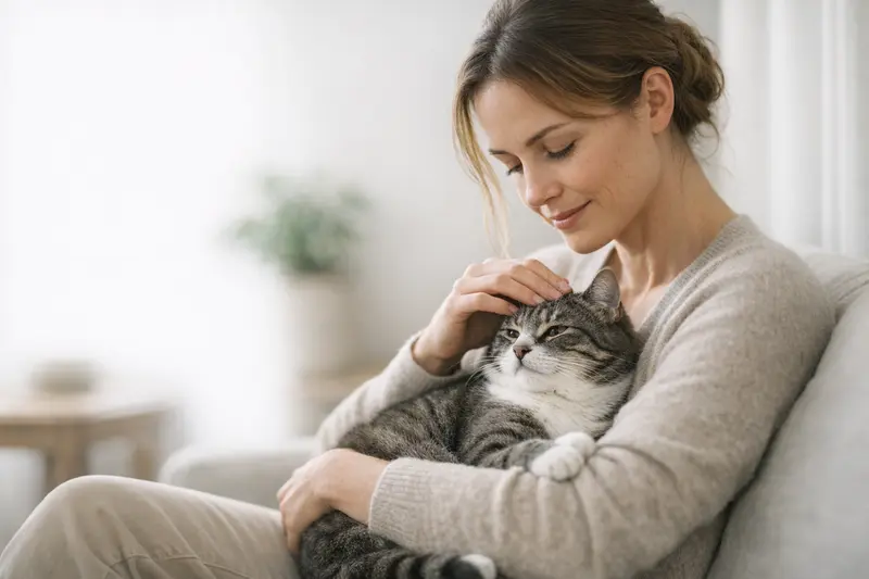 Entscheidungsbaum zur Notfallversorgung von Katzen mit Hinweis auf Tierarzt und Selbstversorgung.