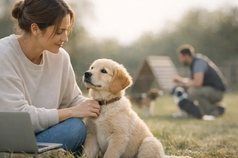 Infografik zum Entscheidungs-Check für die Auswahl eines Hundetrainers mit Kostenbeispiel und Qualitätskriterien.