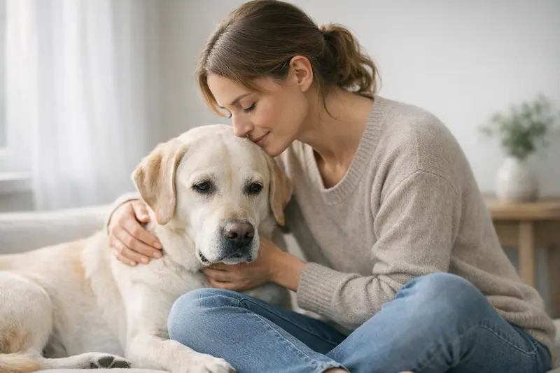 Infografik über den Diagnostikpfad bei Anämie bei Hunden, die Symptome, Blutbild, Bildgebung, Biopsie und Therapieoptionen darstellt.