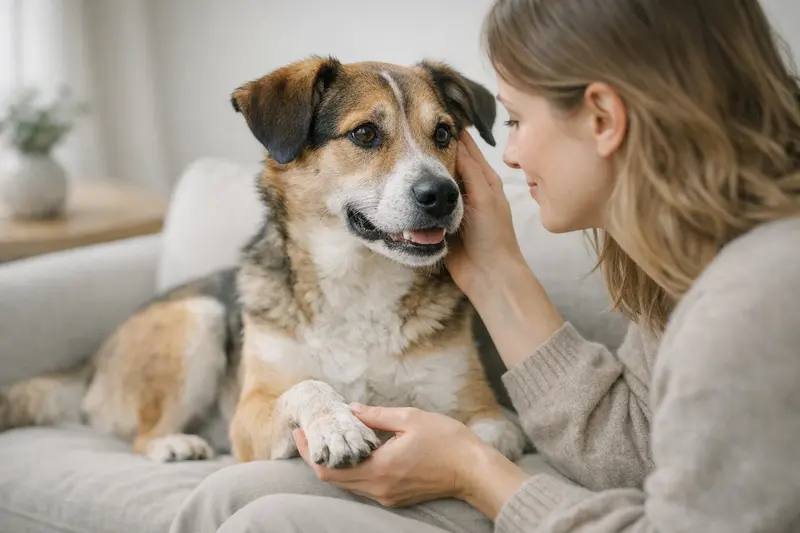 Katzenkörperkarte mit hervorgehobenen Lokalisationen für Kopf, Hals, Beine und Maul.