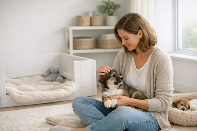 Saubere und helle Welpenstube für seriöse Hundezucht