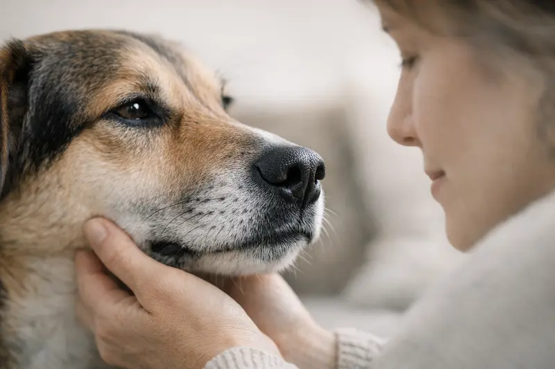 Nahaufnahme eines Hundes im Profil mit Fokus auf die Nase, symbolisiert die Sensibilität des Geruchssinns.
