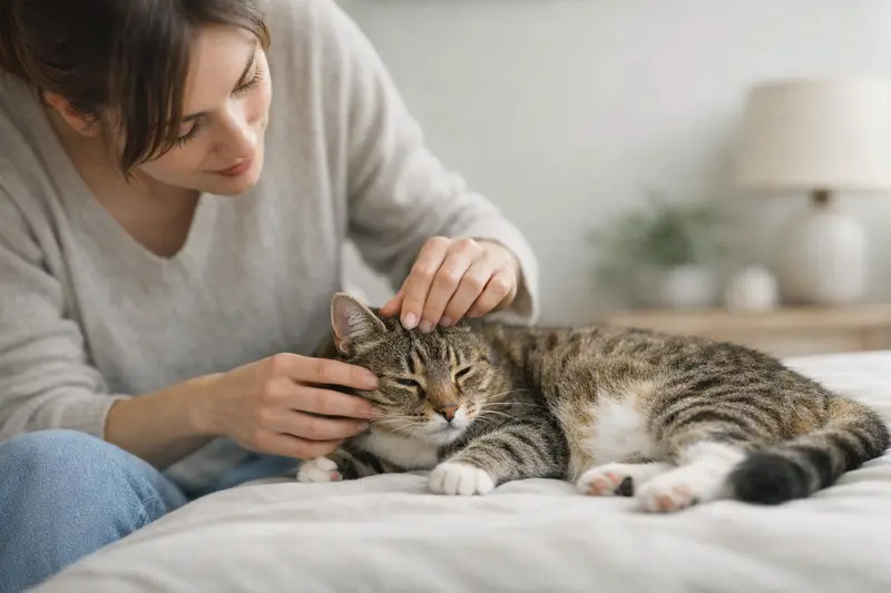 Infografik mit bevorzugten Flohstellen an Katzen.
