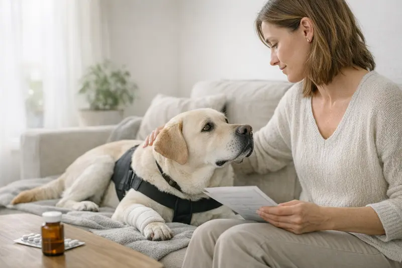 Tierarzttest zur Klärung von Vorerkrankungen bei Hunden Ein Hund wird bei einem Tierarzt untersucht, um Vorerkrankungen zu klären.