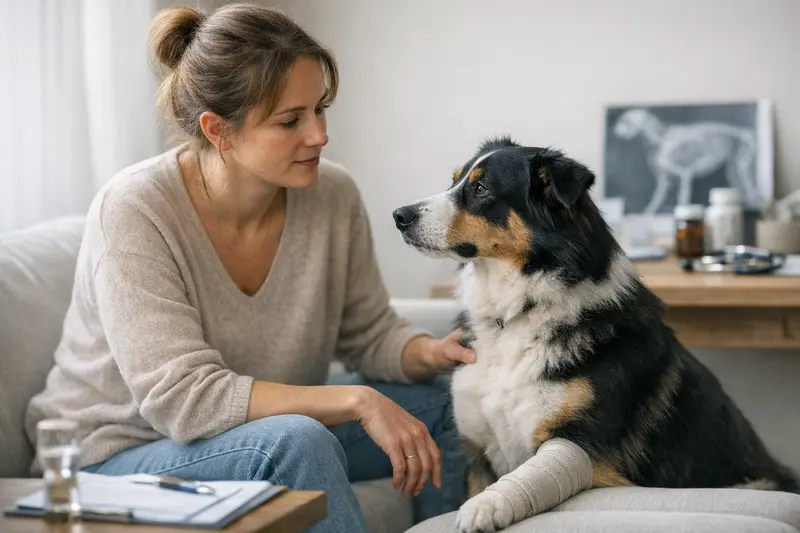 Tierarztbesuch bei Vorerkrankungen Hund mit gesicherter Gesundheit bei einem Tierarztbesuch nach Vorerkrankungen