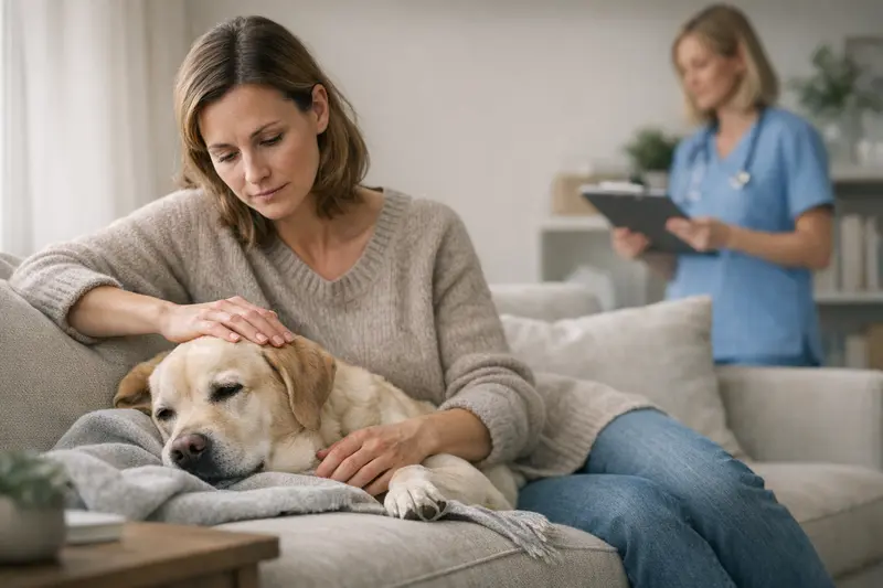 Tierarztbesuch Hund Ein Hund beim Tierarzt zur Untersuchung von bestehenden Beschwerden