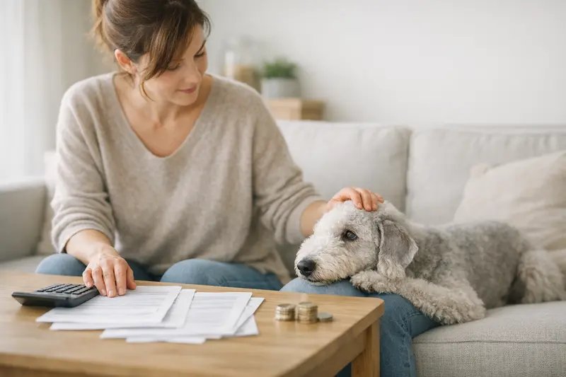 Ein Hund beim Tierarzt, symbolisch für die Einflussnahme von Selbstbeteiligung auf Tierarztkosten.