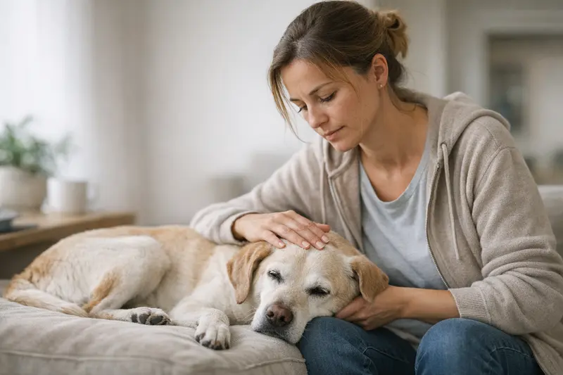 Hund zur Klinik wegen gesundheitlicher Beschwerden Ein besorgter Hundebesitzer bringt sein Tier zur Klinik aufgrund von gesundheitlichen Symptomen.