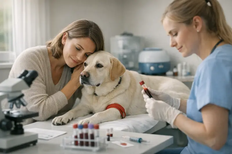 Bluttests Hund Bluttransfusion Bluttests und Verträglichkeitstests bei einem Hund vor einer Bluttransfusion