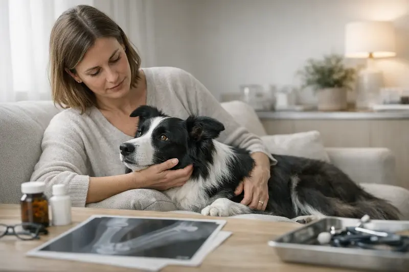 Ein Border Collie spielt im Garten, symbolisiert die Bedeutung der richtigen Hundeversicherung.