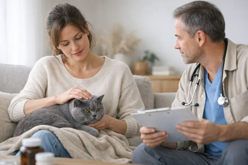Katzenversicherung Vorerkrankungen Eine Katze mit einem nachdenklichen Blick, die Gesundheitsfragen aufwirft, passend zum Thema Vorerkrankungen in der Katzenversicherung.