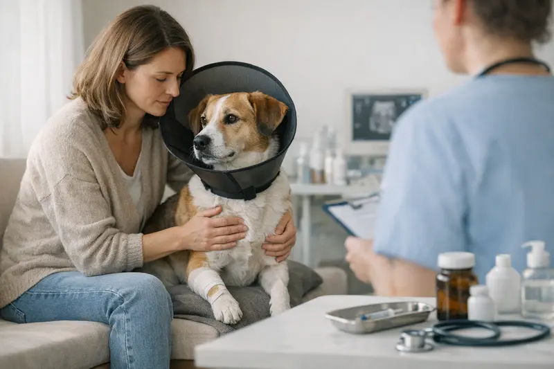 Tierarztbesuch für Hunde Gesunder Hund in einer Tierarztpraxis während einer Untersuchung.