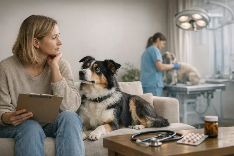 Hund vs. OP-Schutz im Dogsharing Hundehalter bespricht Dogsharing mit einem Experten und betrachtet Versicherungsoptionen für OP-Schutz