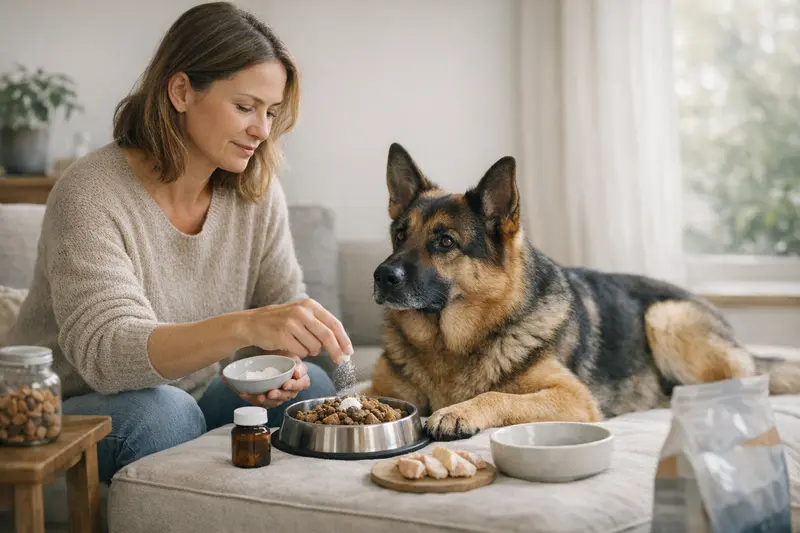 Hund beim Tierarzt zur Untersuchung auf EPI