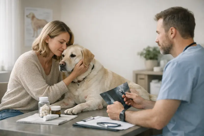 Ein Hund erhält eine tierärztliche Untersuchung zur Allergiediagnose.