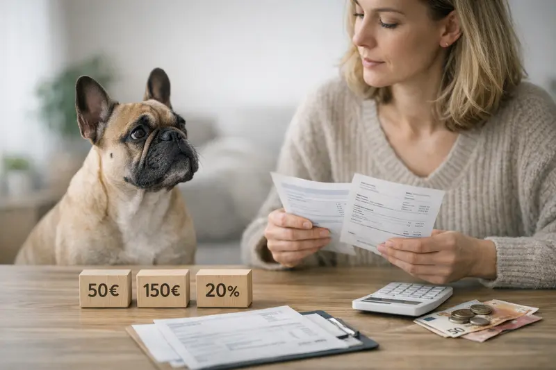 Selbstbeteiligung in der Hundekrankenversicherung Eine Hundebesitzerin klärt sich über die Selbstbeteiligung bei Tierarztkosten auf.