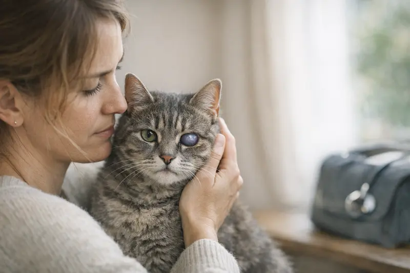 Glaukom bei Katzen erkennen Katzenaugen mit Anzeichen eines Glaukoms, das schnell behandelt werden sollte.
