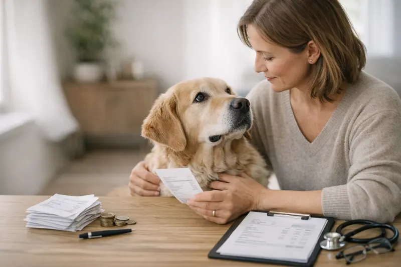 Gesunde Hunde bei einer tierärztlichen Untersuchung zur Diskussion von Erstattungsgrenzen und Selbstbeteiligungen.