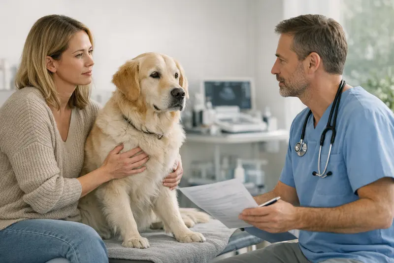 Tarifpunkte Hundekrankenversicherung Grafik, die wichtige Tarifpunkte von Hundekrankenversicherungen veranschaulicht, wie Erstattungssatz und Selbstbeteiligung.