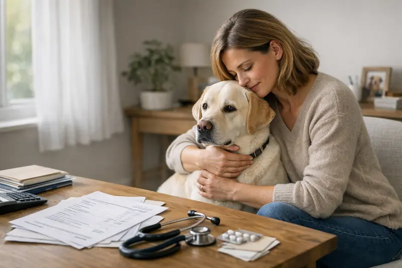 Tierarztbesuch für die Vorsorge Ein Hund beim Tierarzt für Vorsorgeuntersuchungen