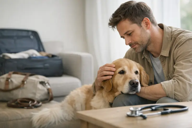 Hund beim Tierarzt zur Vorsorge Ein gesunder Hund beim Tierarzt zur Vorsorgeuntersuchung.