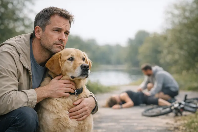 Hundehalterin informiert sich über sinnvolle Deckungssumme der Hundehaftpflichtversicherung.