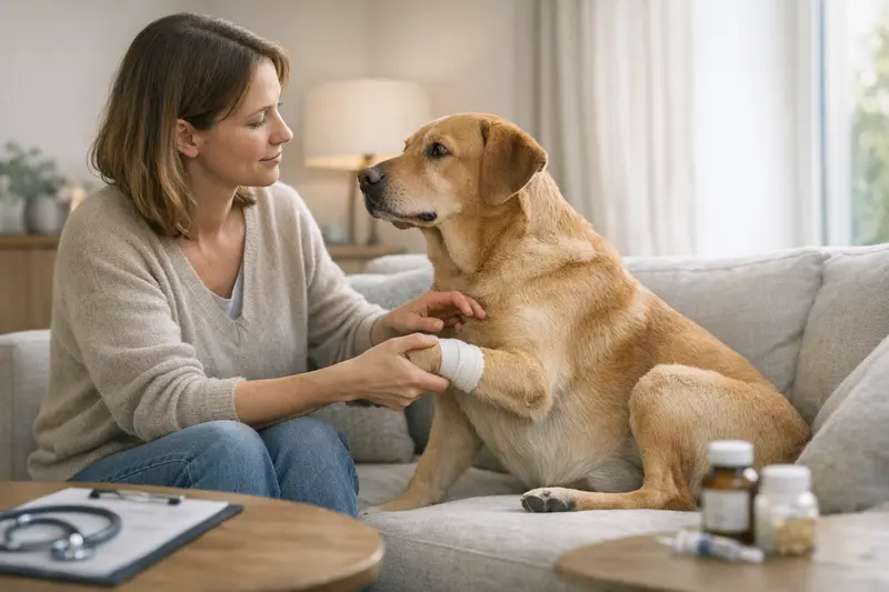 Ein Hund erhält eine Impfung beim Tierarzt, um Vorsorgeleistungen in Anspruch zu nehmen.